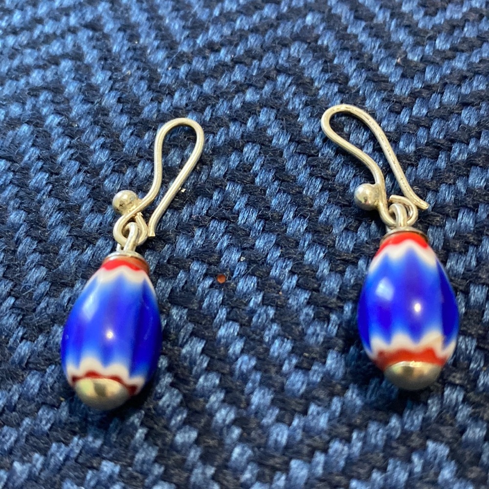 Authentic West African hand-made Earrings. Never worn.  Sterling Silver pierced